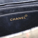 CHANEL Choco Bar Chain Hand Bag Enamel Leather Beige CC Auth bs23554V-18