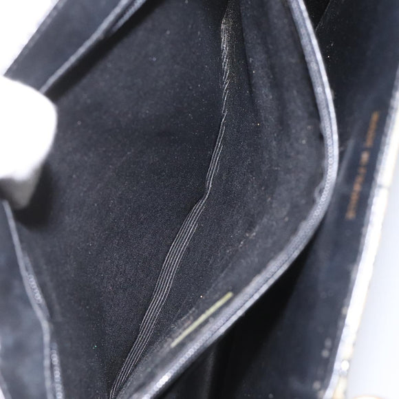 CHANEL Choco Bar Chain Hand Bag Enamel Leather Beige CC Auth bs23554V