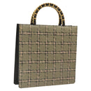 CHANEL Choco Bar Chain Hand Bag Enamel Leather Beige CC Auth bs23554V-1