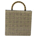 CHANEL Choco Bar Chain Hand Bag Enamel Leather Beige CC Auth bs23554V-13