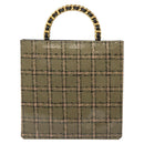 CHANEL Choco Bar Chain Hand Bag Enamel Leather Beige CC Auth bs23554V-2