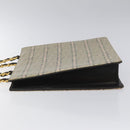 CHANEL Choco Bar Chain Hand Bag Enamel Leather Beige CC Auth bs23554V-4