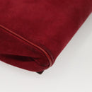 CELINE Shoulder Bag Suede Leather Red Gold Auth bs23556-15