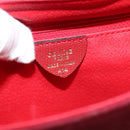 CELINE Shoulder Bag Suede Leather Red Gold Auth bs23556-12