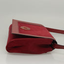 CELINE Shoulder Bag Suede Leather Red Gold Auth bs23556-4