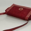 CELINE Shoulder Bag Suede Leather Red Gold Auth bs23556-6