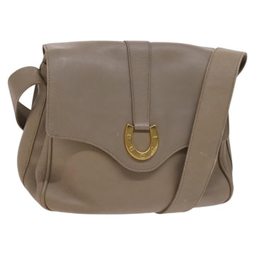 GUCCI Shoulder Bag Leather Beige Gold 001 2113 1601 Auth bs23558