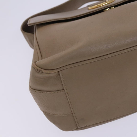 GUCCI Shoulder Bag Leather Beige Gold 001 2113 1601 Auth bs23558