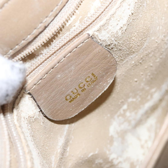 GUCCI Shoulder Bag Leather Beige Gold 001 2113 1601 Auth bs23558