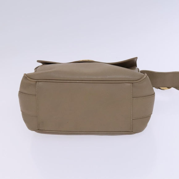 GUCCI Shoulder Bag Leather Beige Gold 001 2113 1601 Auth bs23558