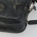 Salvatore Ferragamo Clutch Bag Leather Black Gold Auth bs23562-16
