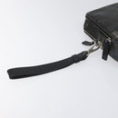 Salvatore Ferragamo Clutch Bag Leather Black Gold Auth bs23562-8