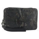 Salvatore Ferragamo Clutch Bag Leather Black Gold Auth bs23562-1
