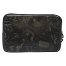 Salvatore Ferragamo Clutch Bag Leather Black Gold Auth bs23562-2