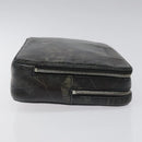 Salvatore Ferragamo Clutch Bag Leather Black Gold Auth bs23562-3