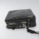 Salvatore Ferragamo Clutch Bag Leather Black Gold Auth bs23562-4