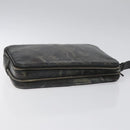 Salvatore Ferragamo Clutch Bag Leather Black Gold Auth bs23562-5