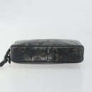 Salvatore Ferragamo Clutch Bag Leather Black Gold Auth bs23562-6