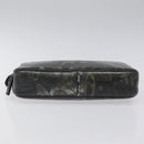 Salvatore Ferragamo Clutch Bag Leather Black Gold Auth bs23562-6
