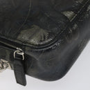 Salvatore Ferragamo Clutch Bag Leather Black Gold Auth bs23562-14