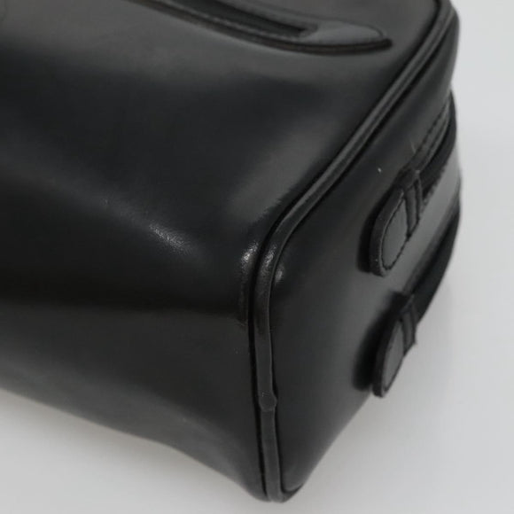 Gianni Versace Clutch Bag Leather Black Silver Auth bs23563