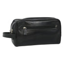 Gianni Versace Clutch Bag Leather Black Silver Auth bs23563-1