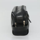 Gianni Versace Clutch Bag Leather Black Silver Auth bs23563-3