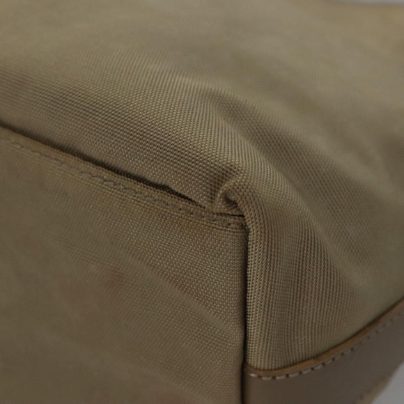 GUCCI Shoulder Bag Nylon Beige Silver 000 602 Auth bs23586