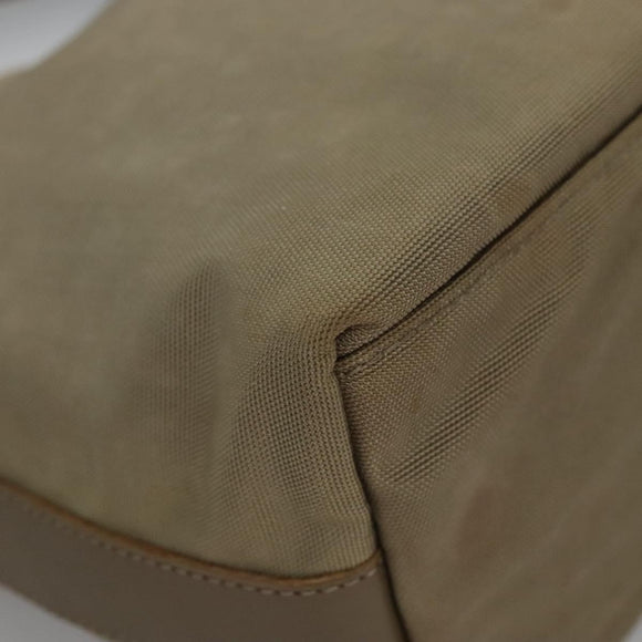 GUCCI Shoulder Bag Nylon Beige Silver 000 602 Auth bs23586