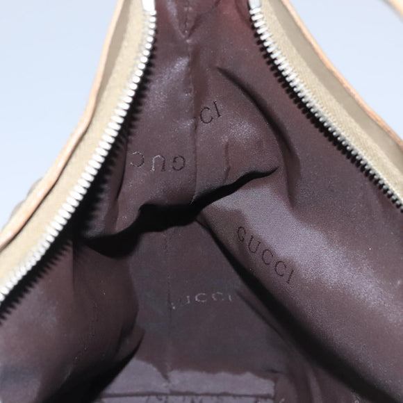 GUCCI Shoulder Bag Nylon Beige Silver 000 602 Auth bs23586