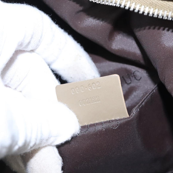 GUCCI Shoulder Bag Nylon Beige Silver 000 602 Auth bs23586