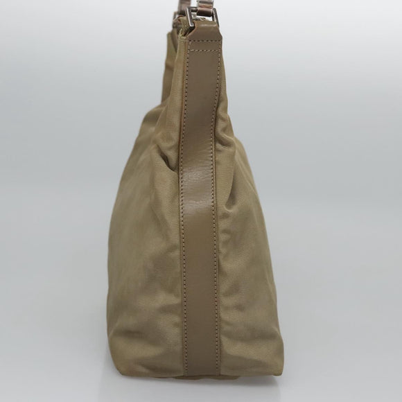 GUCCI Shoulder Bag Nylon Beige Silver 000 602 Auth bs23586