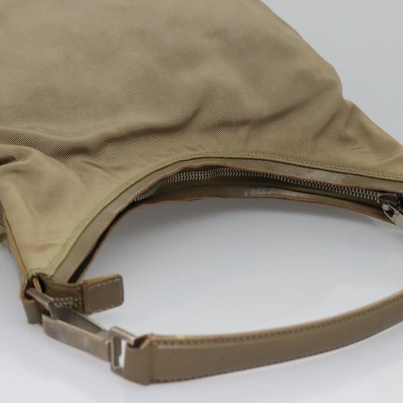 GUCCI Shoulder Bag Nylon Beige Silver 000 602 Auth bs23586
