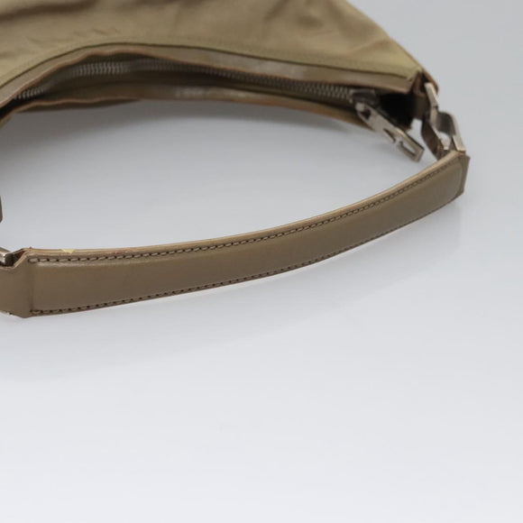 GUCCI Shoulder Bag Nylon Beige Silver 000 602 Auth bs23586