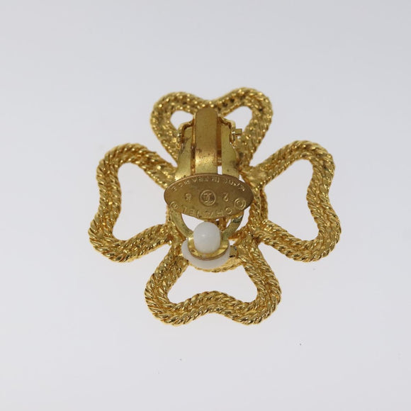 CHANEL COCO Mark Earring metal Gold CC Auth bs23588V