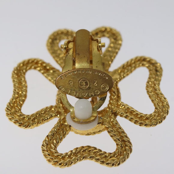 CHANEL COCO Mark Earring metal Gold CC Auth bs23588V