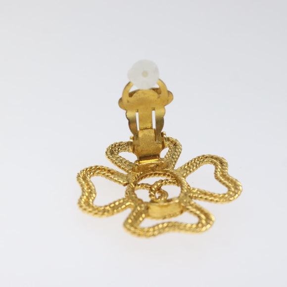 CHANEL COCO Mark Earring metal Gold CC Auth bs23588V