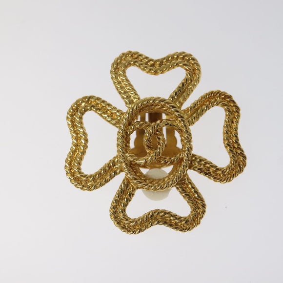 CHANEL COCO Mark Earring metal Gold CC Auth bs23588V