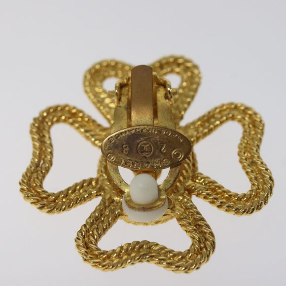 CHANEL COCO Mark Earring metal Gold CC Auth bs23588V