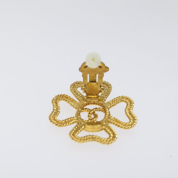 CHANEL COCO Mark Earring metal Gold CC Auth bs23588V