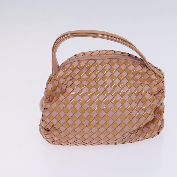 BALLY Quilted Chain Shoulder Bag Leather 2 Set Brown Beige Auth bs23601