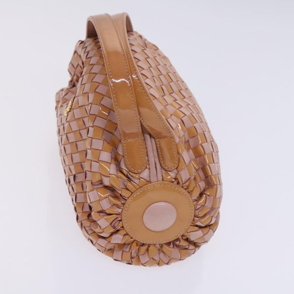 BALLY Quilted Chain Shoulder Bag Leather 2 Set Brown Beige Auth bs23601