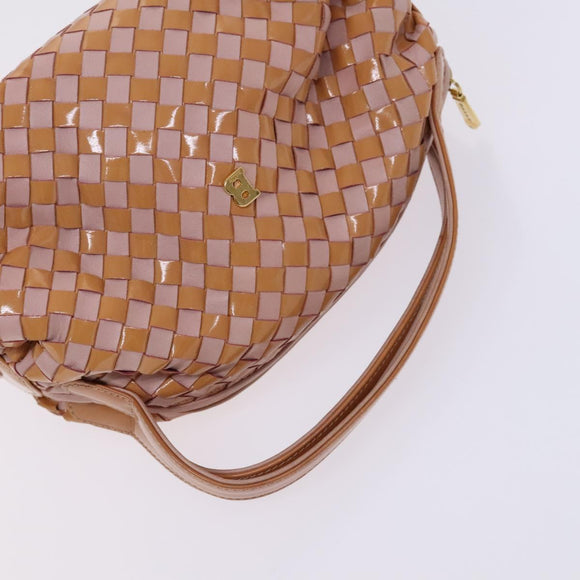 BALLY Quilted Chain Shoulder Bag Leather 2Set Brown Beige Auth bs23601