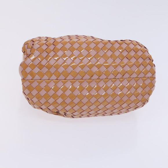 BALLY Quilted Chain Shoulder Bag Leather 2 Set Brown Beige Auth bs23601