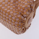 BALLY Quilted Chain Shoulder Bag Leather 2 Set Brown Beige Auth bs23601-16