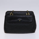 BALLY Quilted Chain Shoulder Bag Leather 2 Set Brown Beige Auth bs23601-2