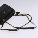 BALLY Quilted Chain Shoulder Bag Leather 2 Set Brown Beige Auth bs23601-5