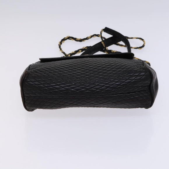 BALLY Quilted Chain Shoulder Bag Leather 2 Set Brown Beige Auth bs23601