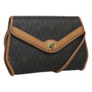 Christian Dior Honeycomb Canvas Shoulder Bag PVC Black Auth bs23609-1