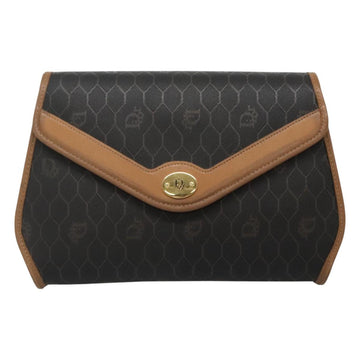 Christian Dior Honeycomb Canvas Shoulder Bag PVC Black Auth bs23609 - 0